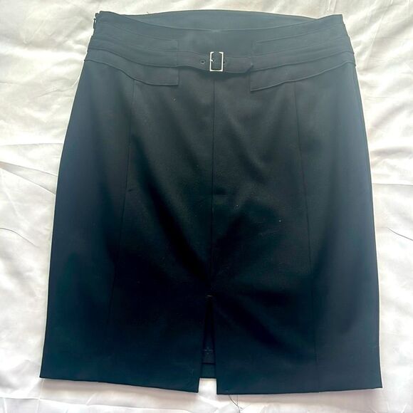 Express Women’s Size 6 21” Length Black Pencil Skirt with Buckle - Picture 1 of 9